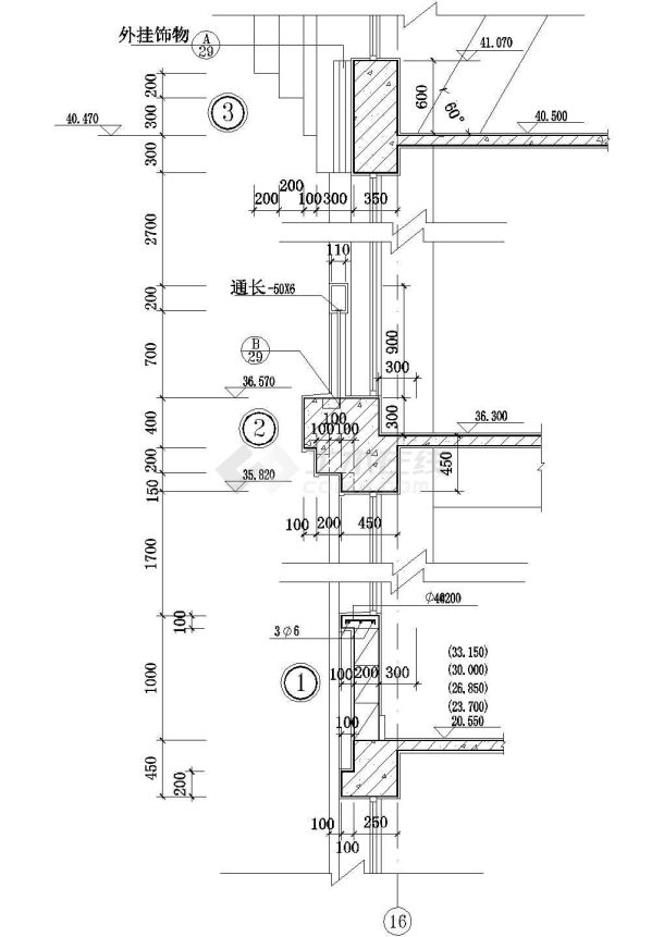 某地工程现浇混凝土墙施工全套非常标准设计cad图纸-图二