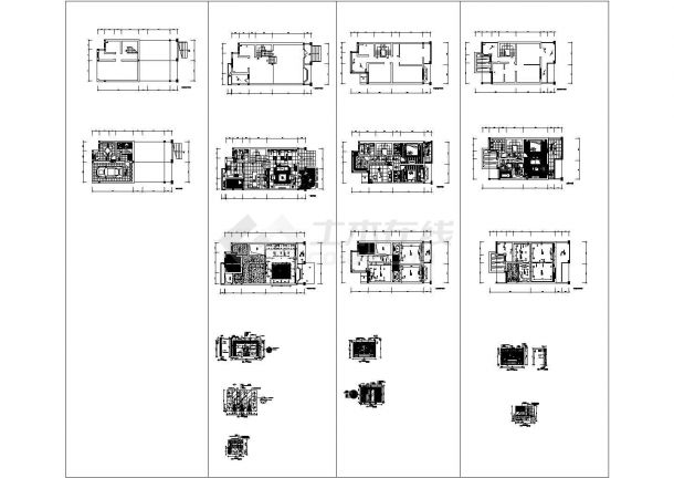 某多层框架结构私人别墅新古典风格室内装修设计cad全套施工图（含高清实景图）-图一