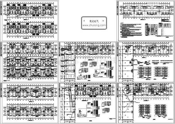 吉林某六层住宅楼全套电气施工CAD图-图一