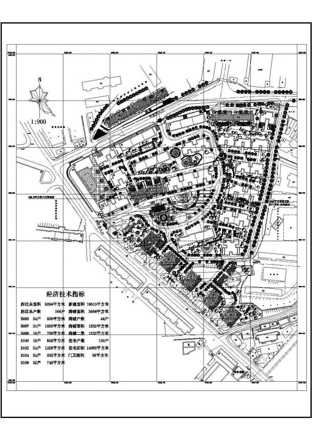 兰州市某1.6万平米居住区总规划设计CAD施工图-图一