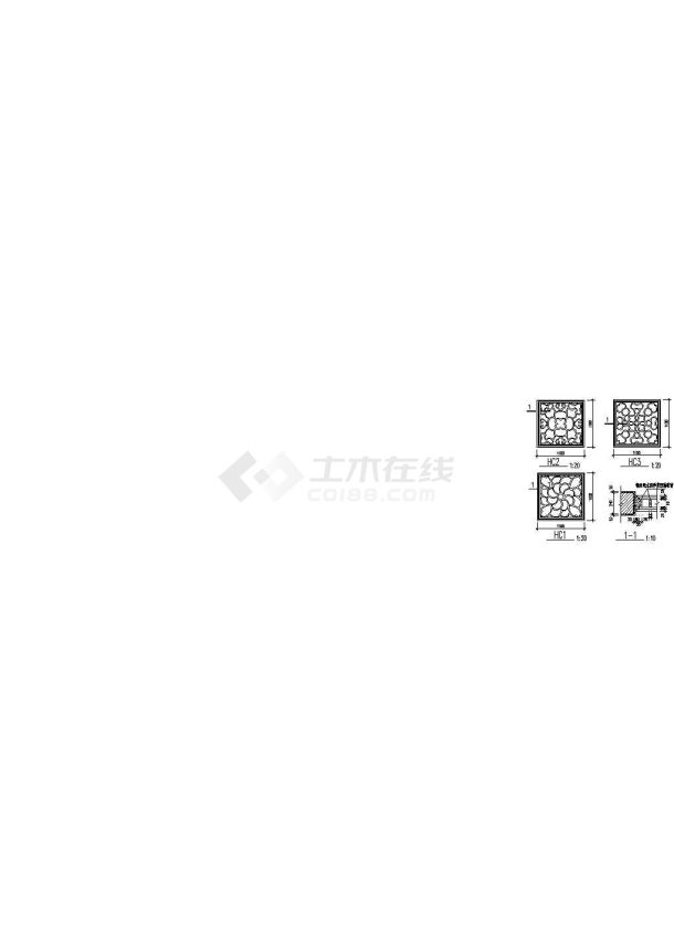 某地工程中式花窗施工全套非常实用设计cad图纸-图二