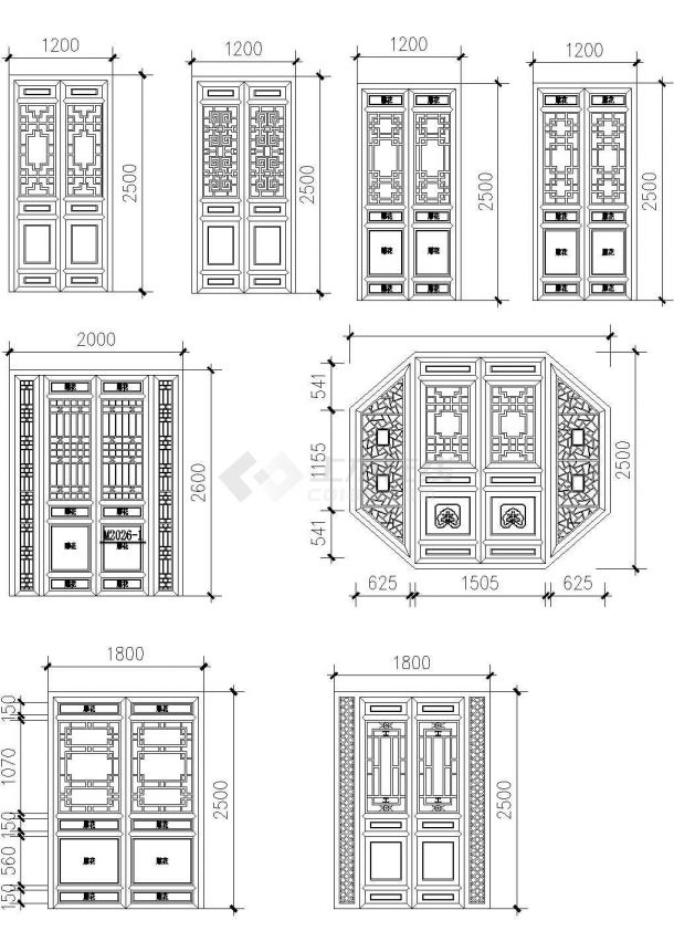 科技园A楼古建筑门施工全套非常实用设计cad图纸-图二