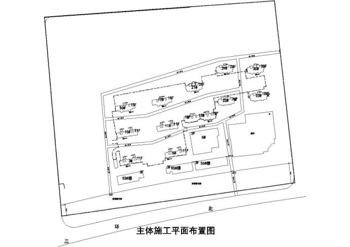 徐州某剪力墙结构商业住宅施工组织cad图纸设计_图1
