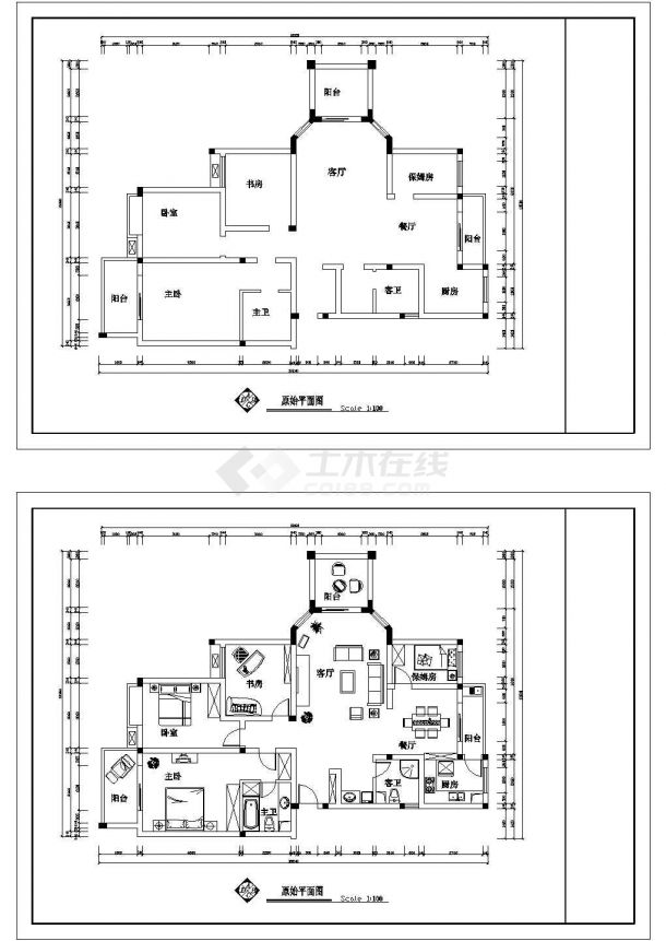 阳光城建筑工程CAD施工设计图纸-图二