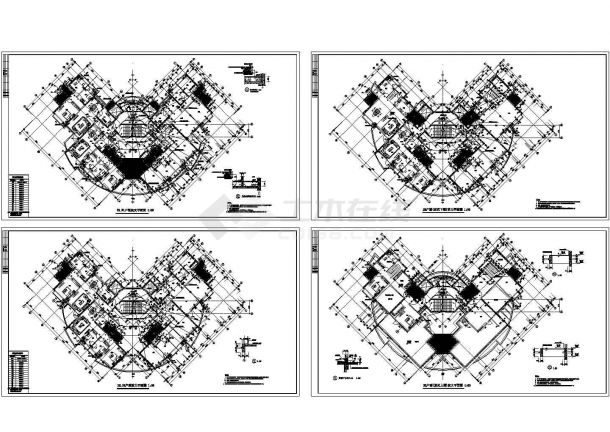 阳光带海滨城建筑工程CAD施工设计图纸-图一