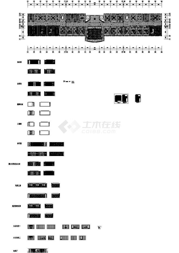 某市老年活动中心室内装修设计施工图-图一