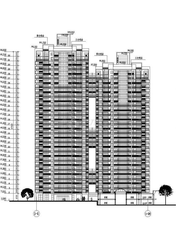 [郑州]某三十二层商住楼建筑施工图-图二