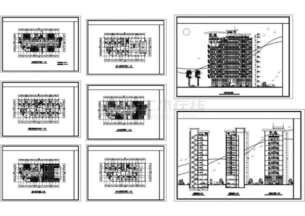 [重庆]某十层跃层式住宅楼建筑设计施工图-图一