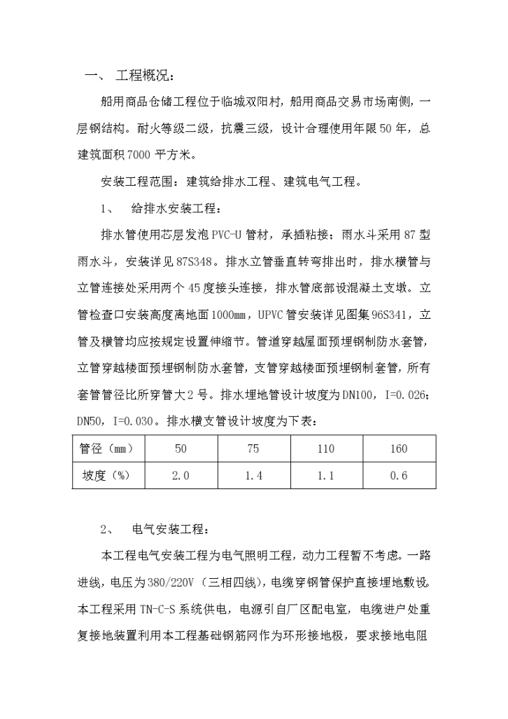 船用商品仓储工程水电安装工程施工组织-图二