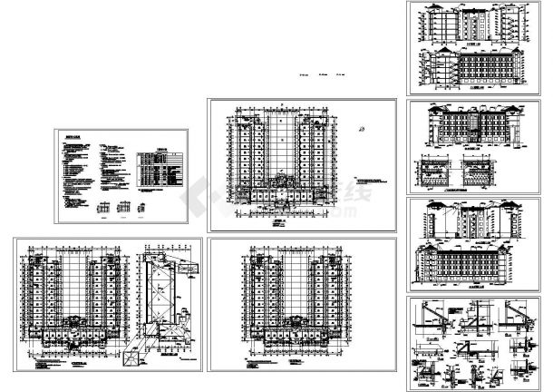 某学校多层学生公寓楼设计cad全套建筑施工图（含设计说明）-图一