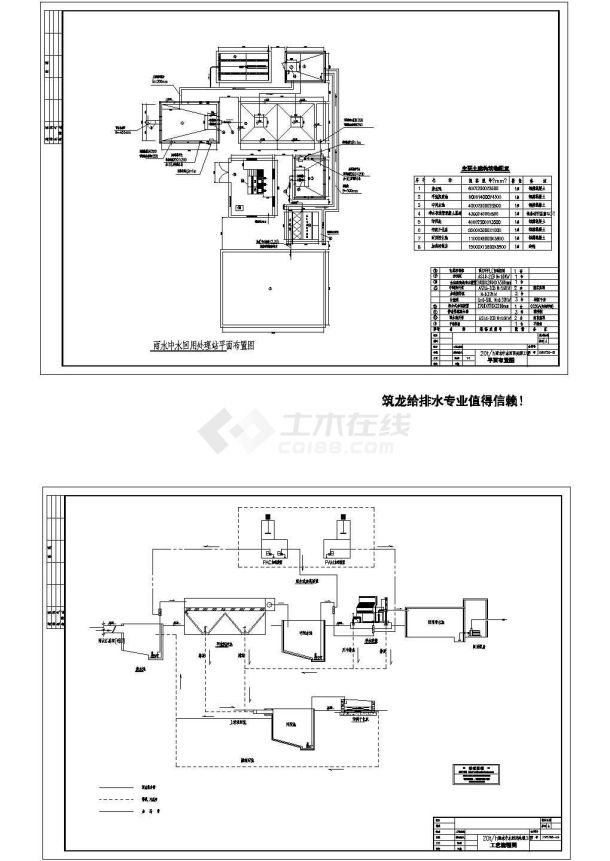 某每小时20T雨水中水回用站设计cad平面图及其工艺布置图（甲级院设计）-图一