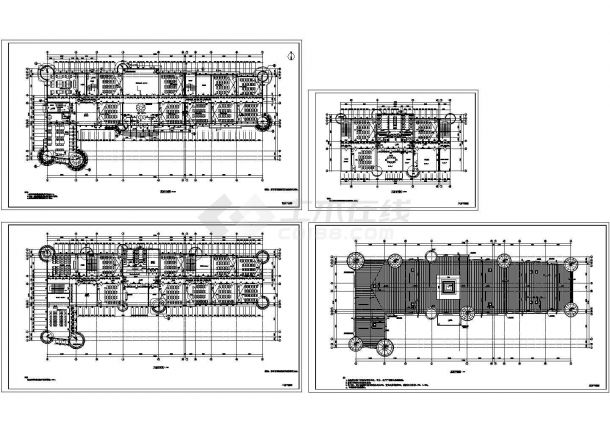 某小学三层砖混结构教学楼设计cad平面施工图（甲级院设计）-图一