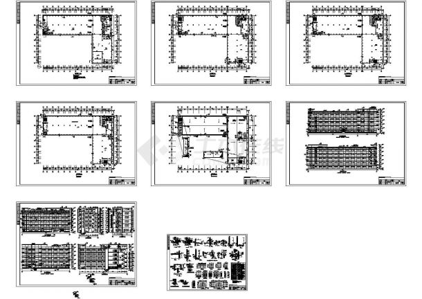 厂房设计_某五层工业厂房建筑设计图-图一