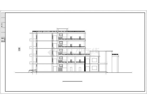 某学校多层框架结构教学楼设计cad全套建筑扩出图（标注详细）-图二