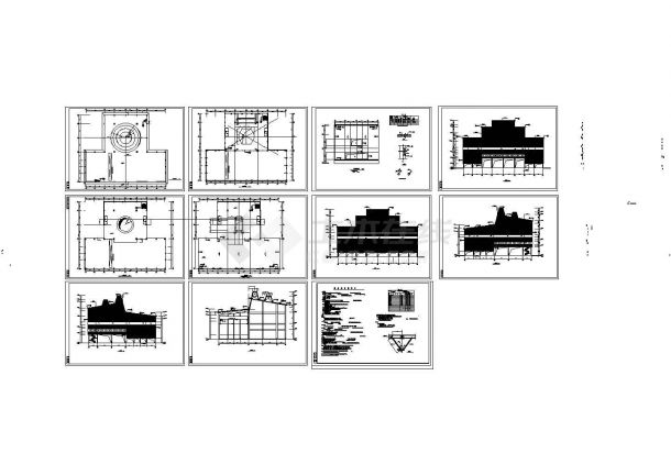 厂房设计_某四层轻型门式刚架结构大型厂房设计cad全套建筑施工图（含设计说明）-图二