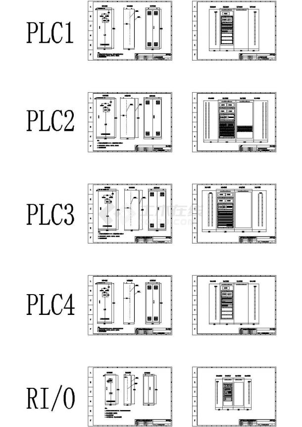 PLC控制柜柜体结构及布置控制系统CAD施工图-图一