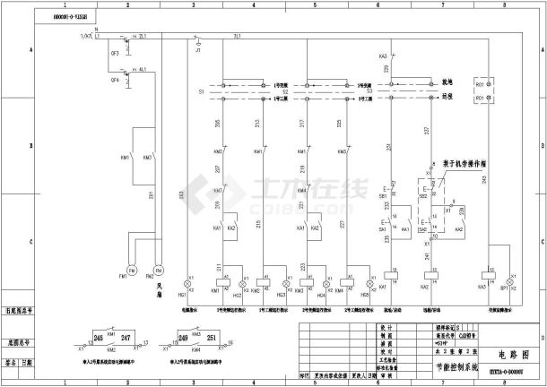 ABB变频器一拖二控制系统设计CAD原理图-图一