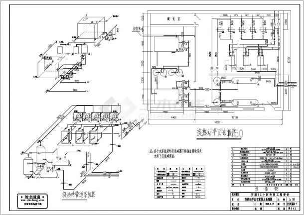 天津某小区采暖、给排水、消防外网施工全套非常实用设计cad图纸-图二
