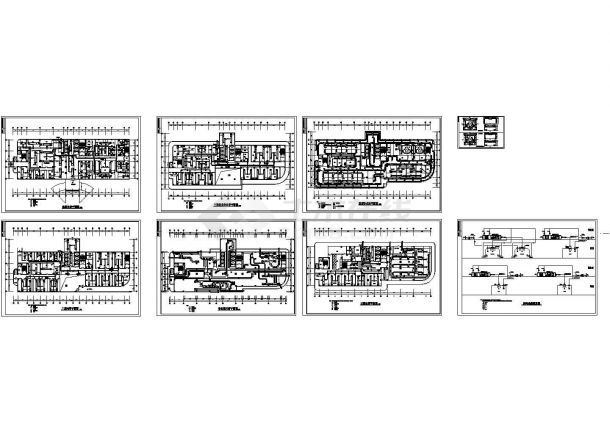 杭州某医院空调系统施工全套非常实用设计cad图纸-图一