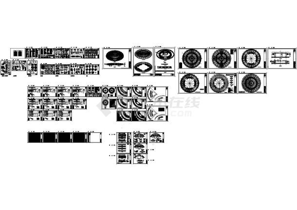 空间立体桁架结构演艺中心结构CAD施工图-图一