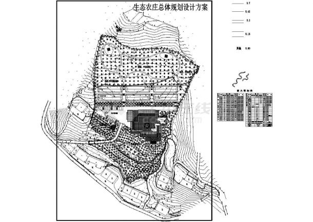 庄园（高级农家乐、度假村）规划方案设计cad图纸-图一