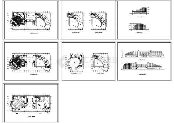 某六层新闻会议中心建筑设计cad方案施工图-图二