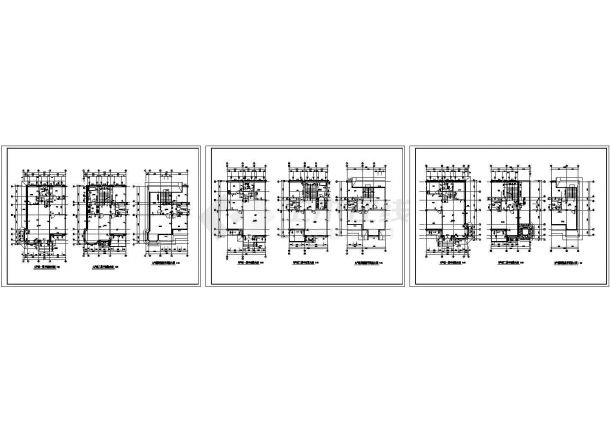 893平方米二层联排别墅建筑施工cad图(带阁楼平面图，共八张)-图二
