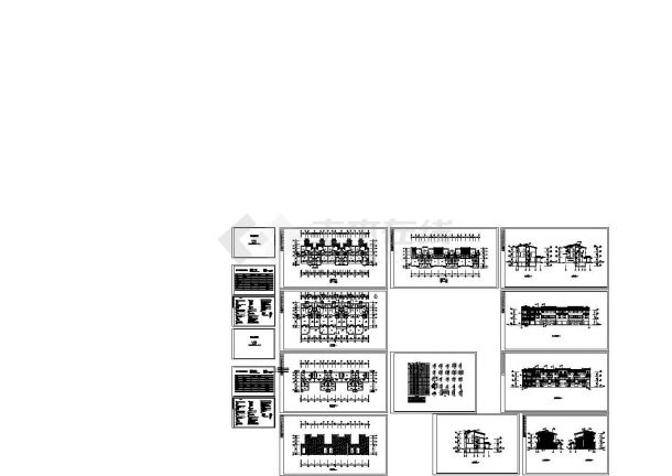 玉泉馨园小区三层框架结构住宅楼设计cad全套建筑施工图（含设计说明）-图一