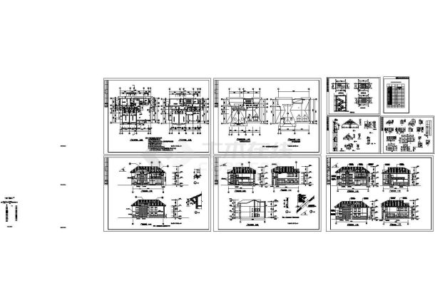 某二层带阁楼层框架结构平顶别墅设计cad全套建筑施工图（甲级院设计）-图一