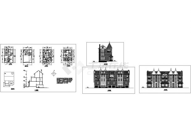 某三层框架结构私人别墅（共282.7㎡）设计建筑平面施工图（甲级院设计）-图一