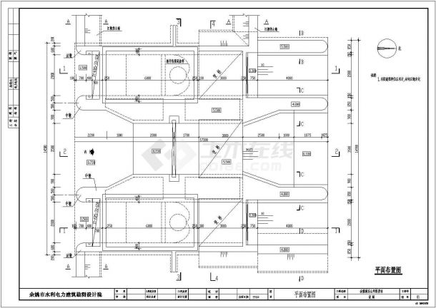 某处的电站厂房结构以及配筋图的设计-图二