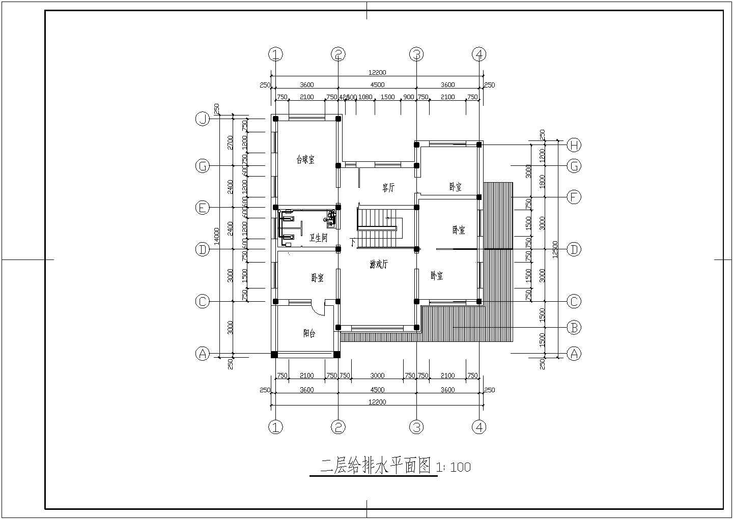 【辽宁】地区两层别墅水暖设计图（含上下水）