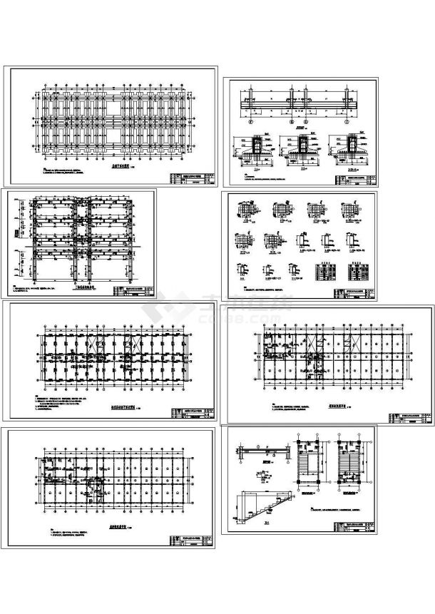 办公楼设计_小高层框架结构办公楼设计CAD图纸-图二