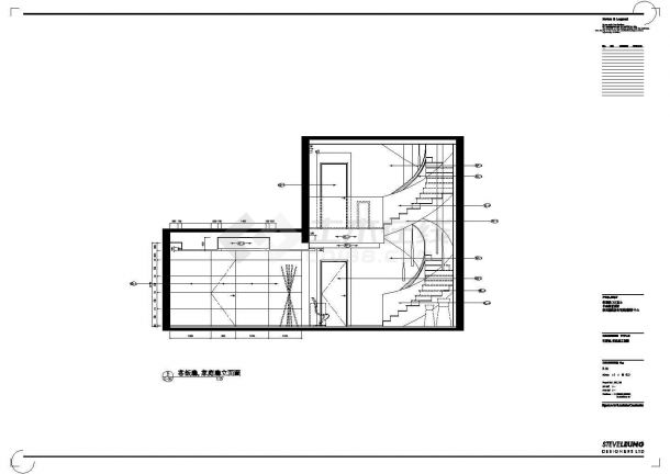 某多层框架结构海景别墅现代时尚风格室内装修设计cad全套施工图（甲级院设计）-图二