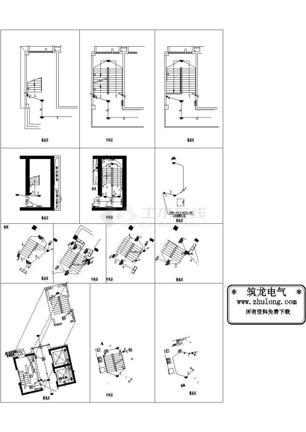 楼梯照明灯具布置画法大全-图二