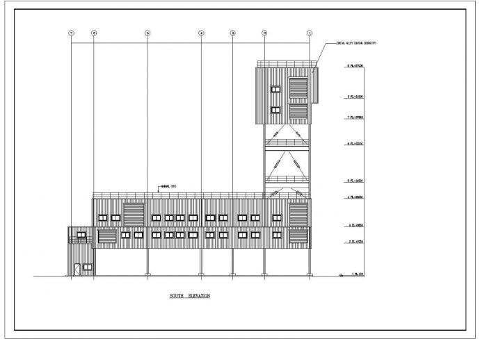 某地多层钢框架结构厂房建筑方案图_图1