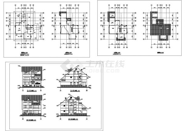 某三层框剪结构现代风格别墅设计cad全套建筑方案图（甲级院设计）-图一