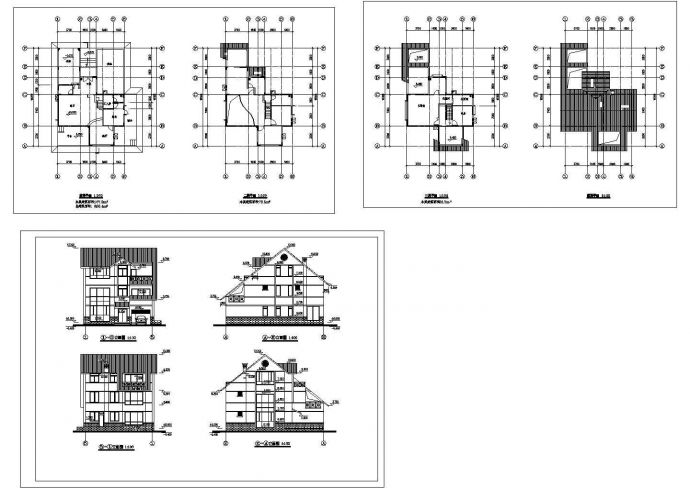 某三层框剪结构现代风格别墅设计cad全套建筑方案图（甲级院设计）_图1