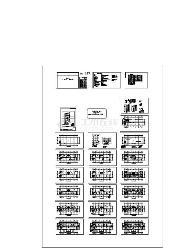 办公楼设计_[湖南]某办公楼全套电气施工CAD图纸-图二