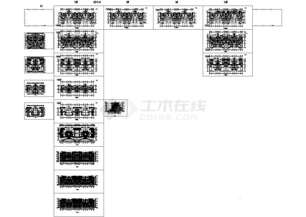 某地下一层地上三层半框架剪力墙结构住宅楼配电设计cad全套电气施工图（含设计说明，含弱电设计，含4栋楼设计）-图一