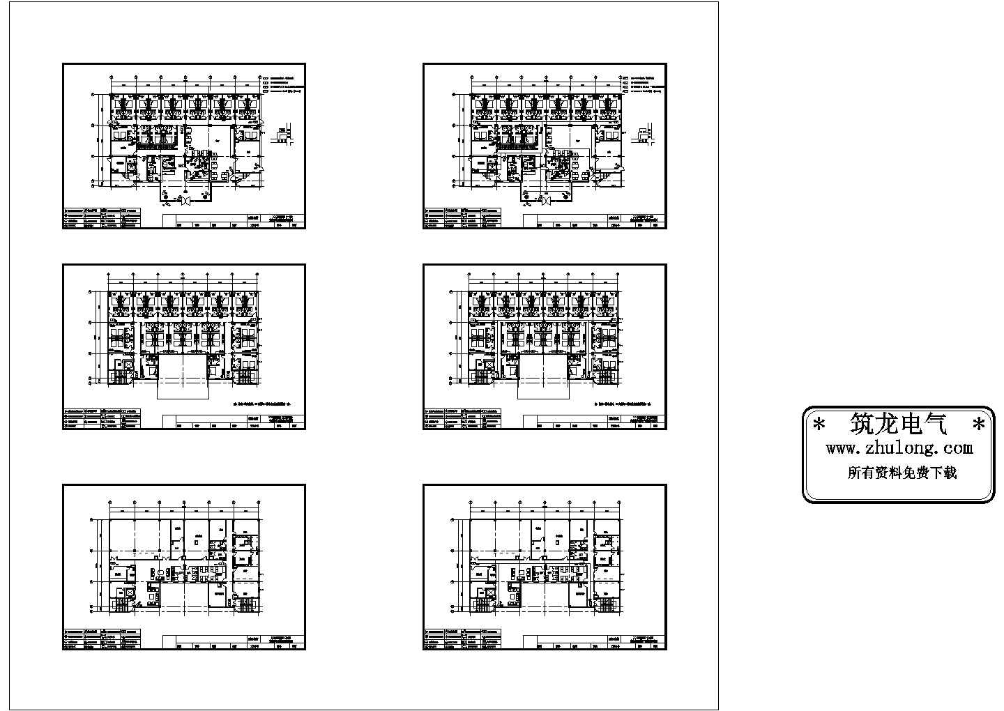上海某七层快捷酒店安防系统平面设计CAD图纸