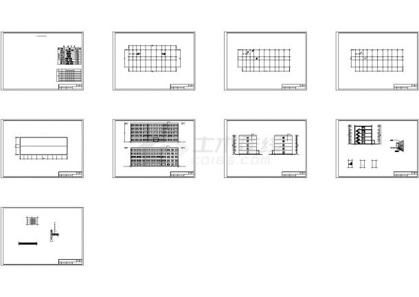 4340平米局部五层框架结构教学楼施工cad图(含计算书，毕业设计)-图一