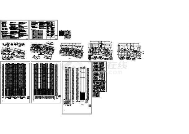 [武汉]某32层一梯四户连塔式住宅楼建筑施工图-图一