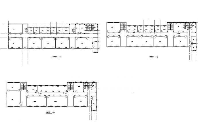 3层12班中学教学楼平面初步设计方案图_图1