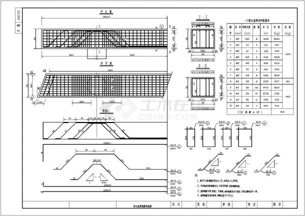 黑龙江桥台盖梁钢筋构造图-图一