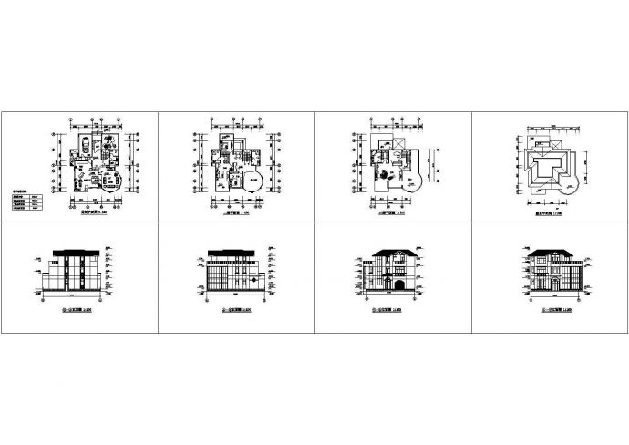 长15.4米 宽13.7米 3层349.1平米别墅建筑设计图_图1
