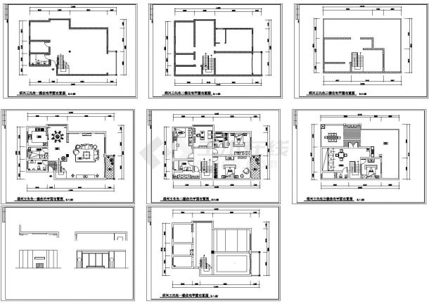 [绍兴]某两层别墅家居室内装修设计cad平面施工图纸（标注详细）-图一