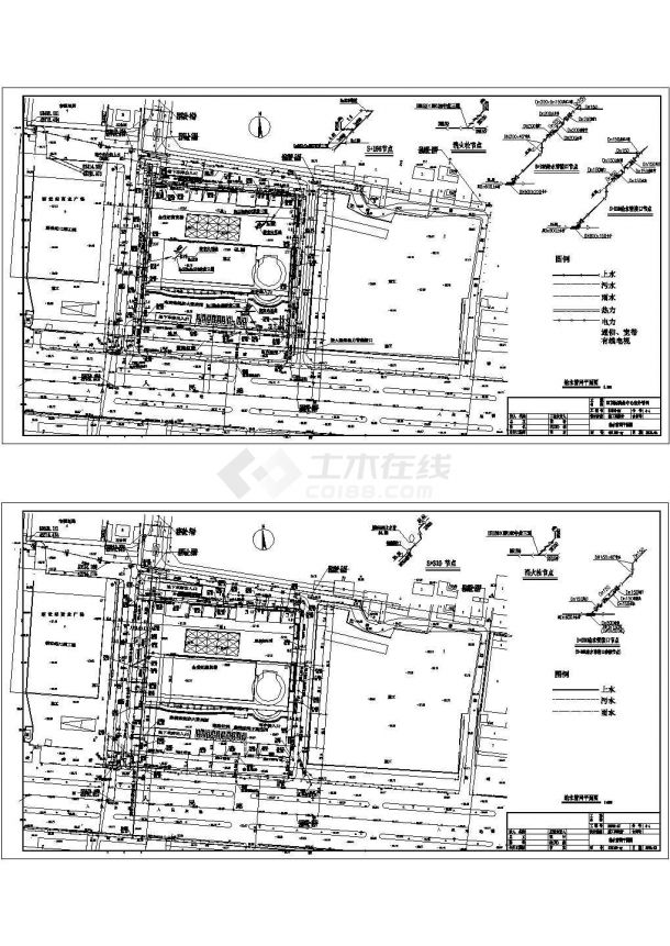 邯郸某大厦室外管网综合规划cad图纸（含给水管网平面图）-图一