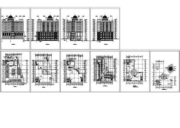西宁市某10层欧式风格大酒店建筑设计CAD施工图-图一