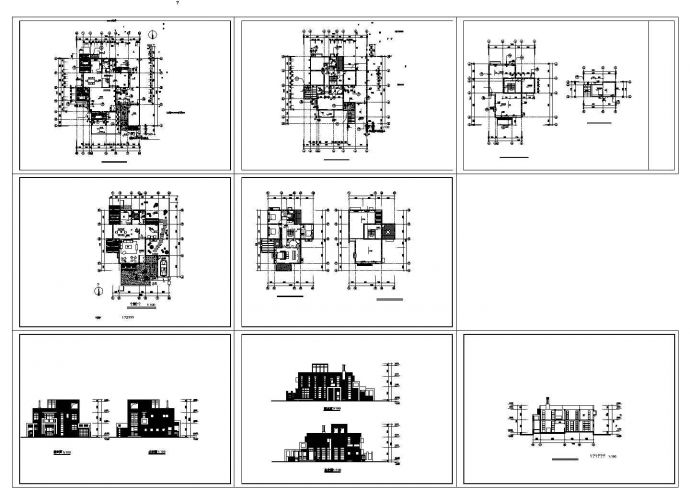 某三层框架结构现代风格别墅设计cad全套建筑方案图（甲级院设计）_图1